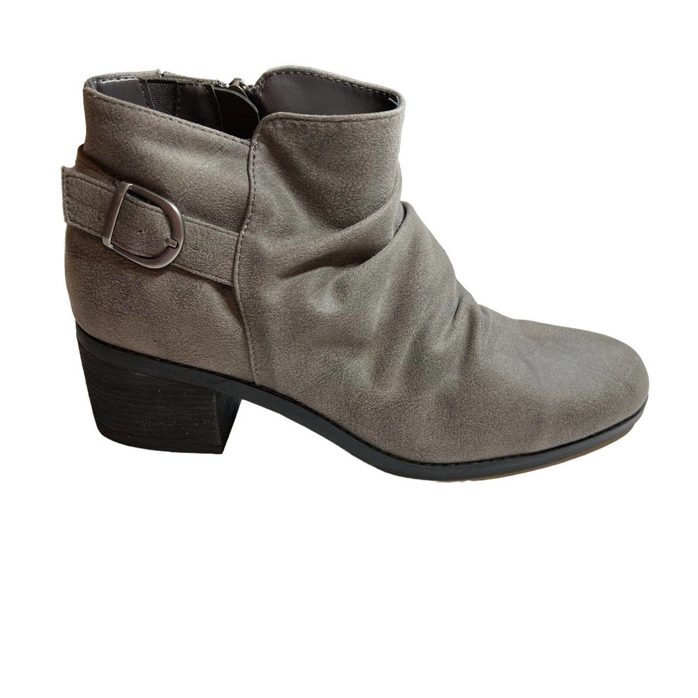 Bella Vita Grey Bootie Stacked Heel Size 9 New